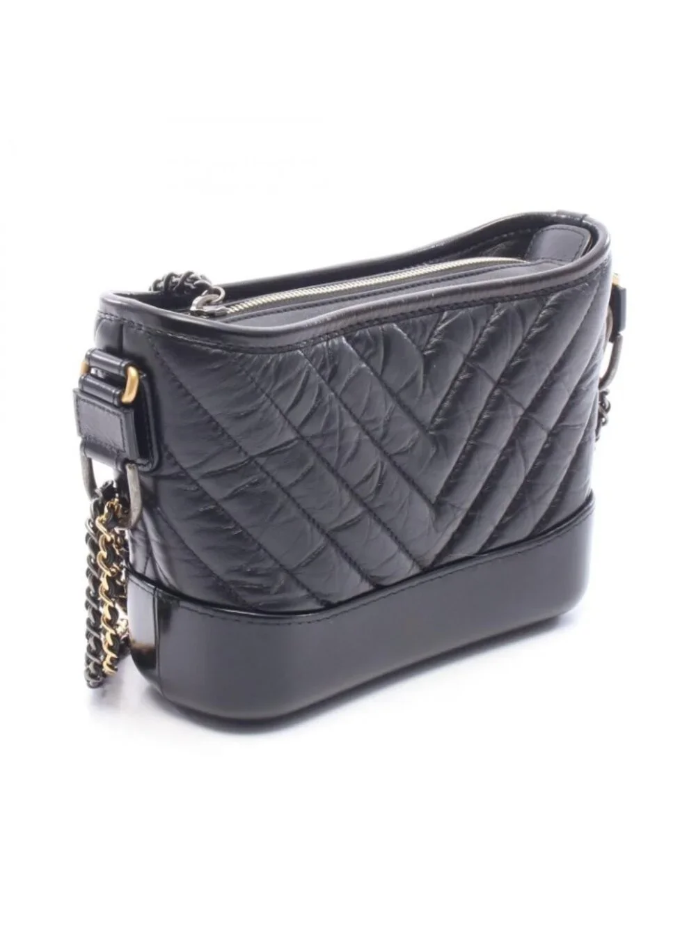 Chanel Shoulder Bag Gabrielle de Chanel Small Hobo Black Leather Chain
